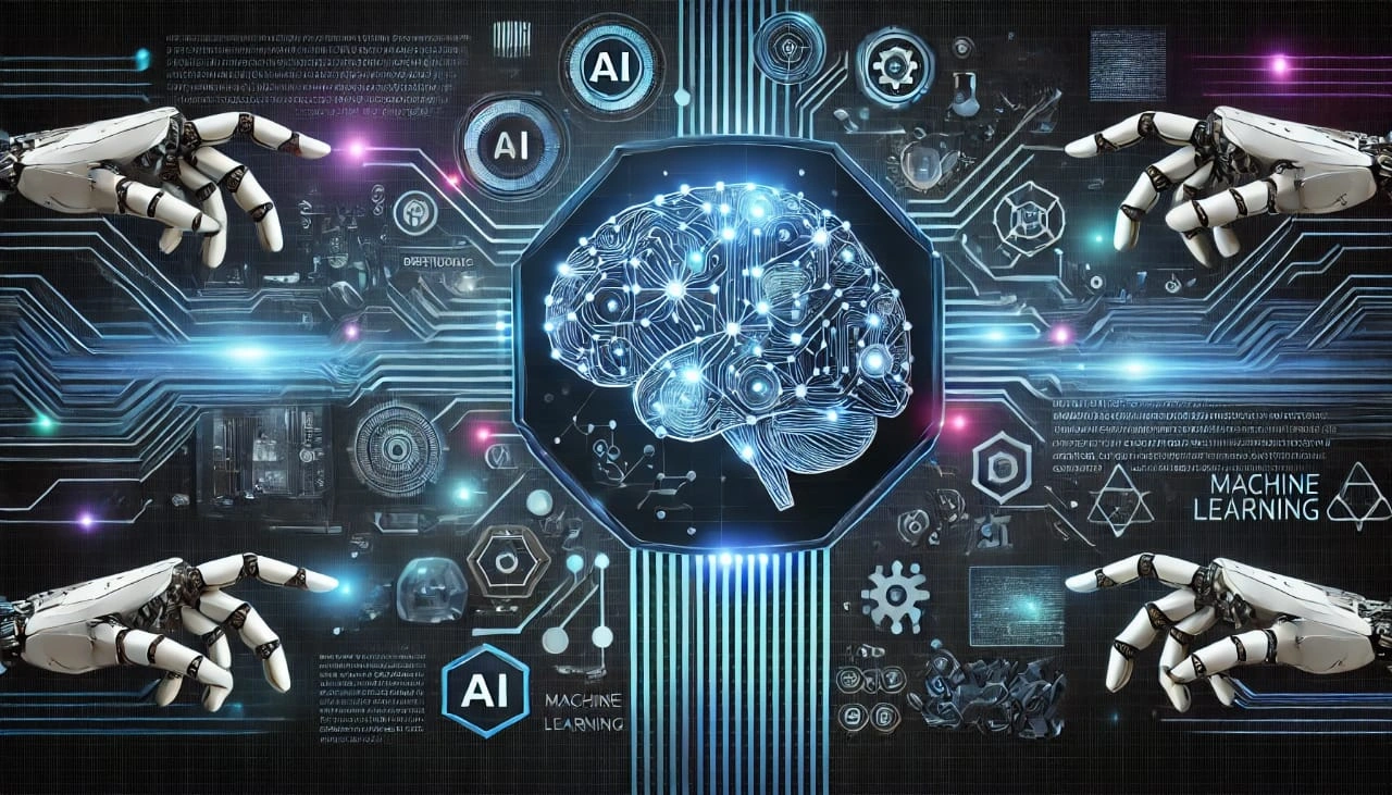 AI ML courses model being trained with data to enhance predictions and insights through AI technologies