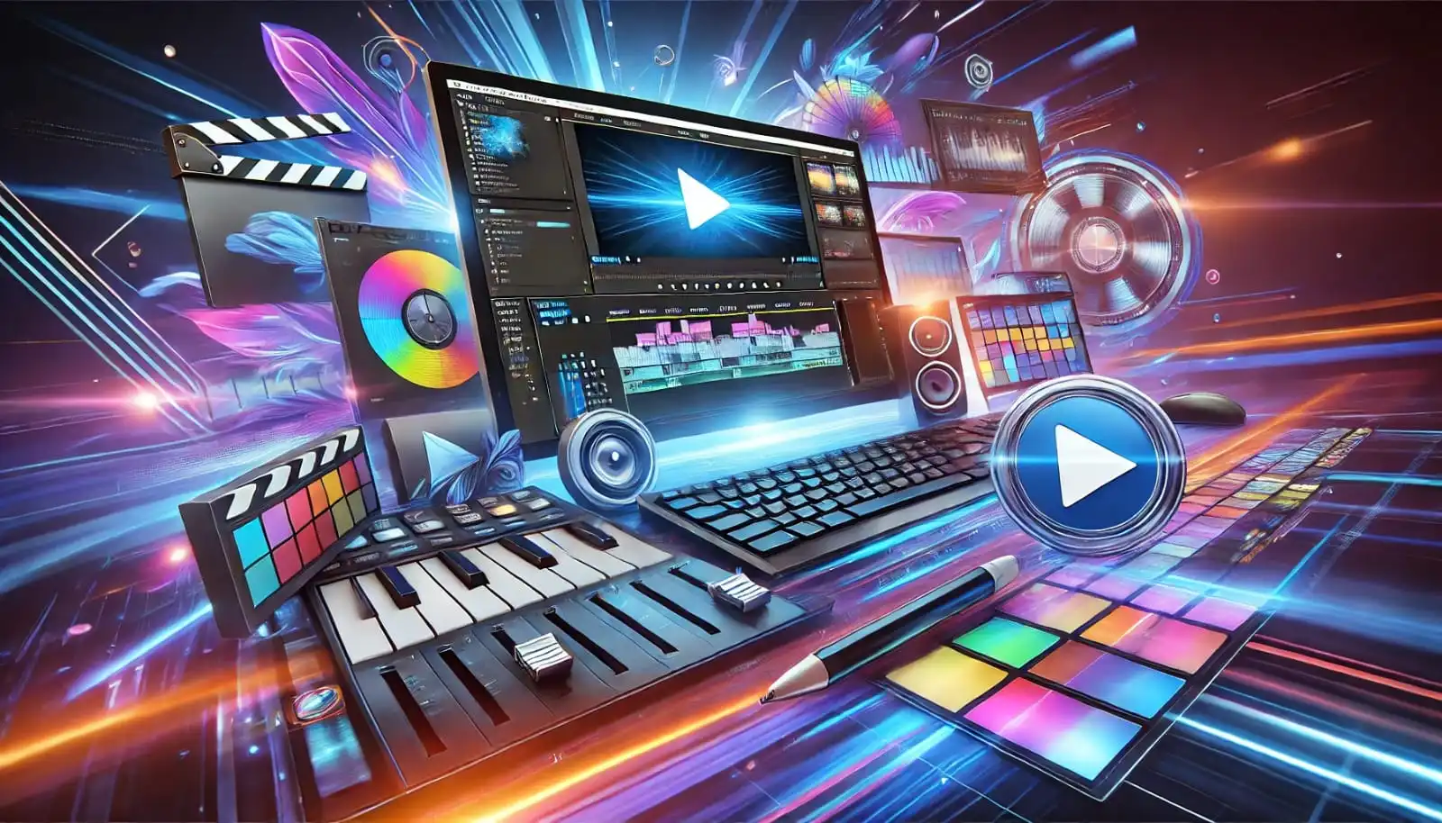 Students learning video editing techniques using software like Adobe Premiere Pro and Final Cut Pro